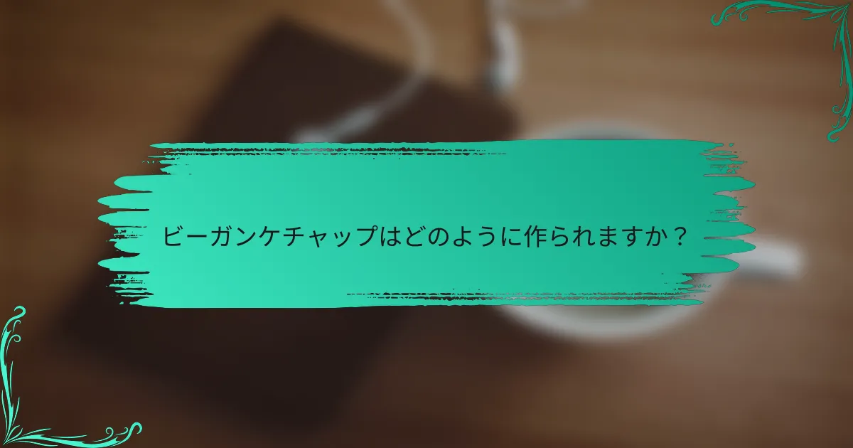 ビーガンケチャップはどのように作られますか？