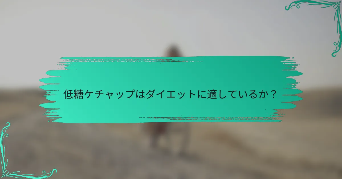 低糖ケチャップはダイエットに適しているか?