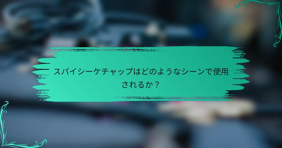 スパイシーケチャップはどのようなシーンで使用されるか?