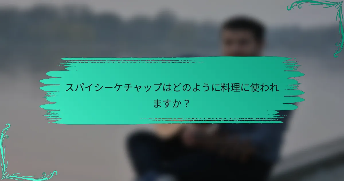 スパイシーケチャップはどのように料理に使われますか?