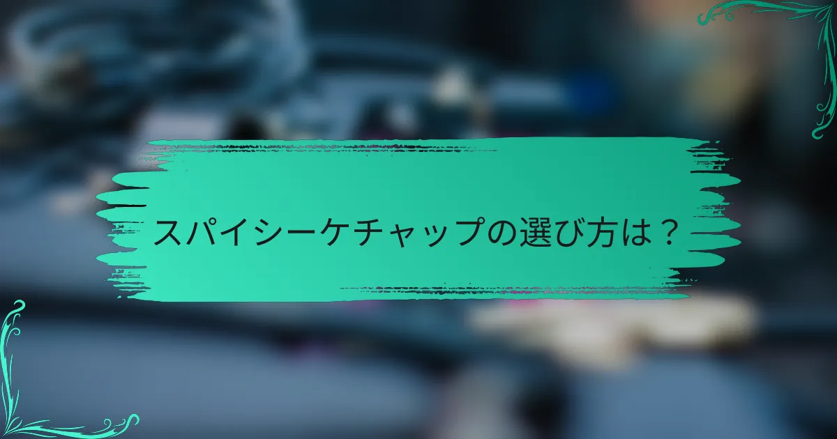 スパイシーケチャップの選び方は?